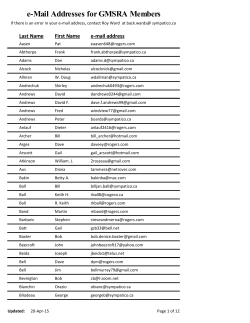 e-Mail Addresses for GMSRA Members