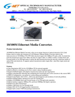 10/100M Ethernet Media Converter. - G-NET