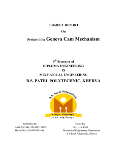 Geneva Cam Mechanism - Ganpat University Institutional Repository