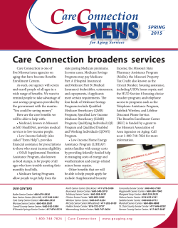 Spring 2015 News - Care Connection for Aging Services