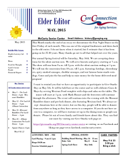 View The Newsletter - Care Connection for Aging Services