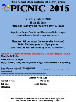 PICNIC 2015 - Goan Association of New Jersey