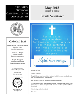 May 2015 Newsletter - Greek Orthodox Cathedral of the Annunciation