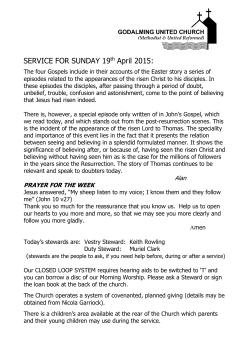 Sunday 19th April - Godalming United Church