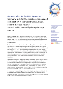 Germany`s bid for the 2022 Ryder Cup