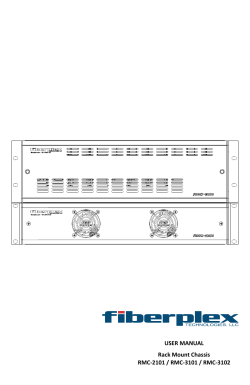 USER MANUAL Rack Mount Chassis RMC-2101 / RMC