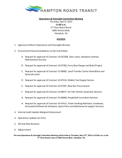 April 2015 Operations and Oversight Committee Package