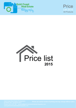 Price list - Gold Coast Real Estate Photography