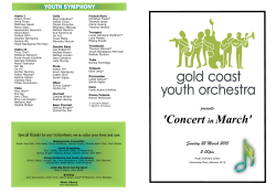 presents `Concert in March` - Gold Coast Youth Orchestra