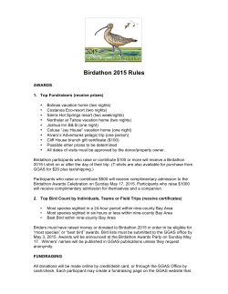 Birdathon 2015 Rules - Golden Gate Audubon Society
