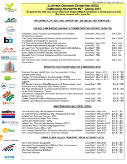 Spring 2015, Business Outreach Committee Newsletter