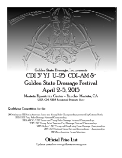 CDI 3* YJ U-25 CDI-AM & Golden State Dressage Festival April 2