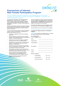 Expressions of Interest: New Female Participation Program