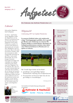 Editorial Mitgemacht! - Golfclub Pleiskirchen