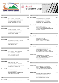 Horario de Salida Tee: 1 Tee: 10 Hora Partida: 9:00 Hora Partida: 9