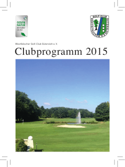 Clubprogramm 2015 - WestfÃ¤lischer Golf