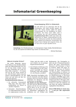 Infomaterial Greenkeeping - WestfÃ¤lischer Golf