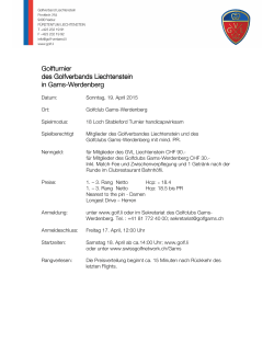Ausschreibung - Golfverband Liechtenstein