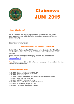 Clubnews JUNI 2015