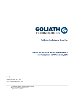1 Goliath for NetScaler Installation Guide for VMware