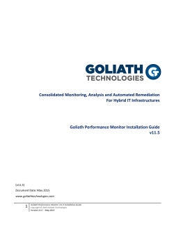 Goliath Performance Monitor Installation Guide