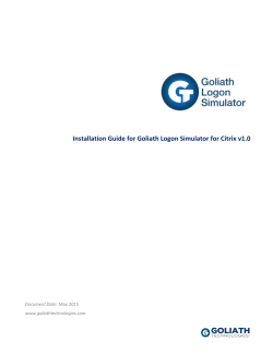 Installation Guide for Goliath Logon Simulator for Citrix v1.0