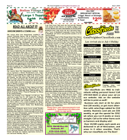 to View the Latest  Edition of Good Neighbor Classifieds
