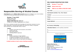 Responsible Serving of Alcohol Course