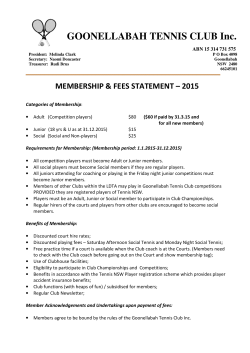 Membership and Fees Statement 2015