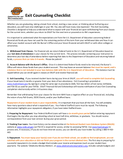 Exit Counseling Checklist - Oklahoma State University Institute of