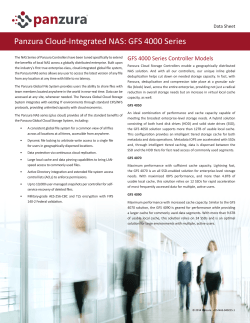 Panzura Cloud-Integrated NAS: GFS 4000 Series
