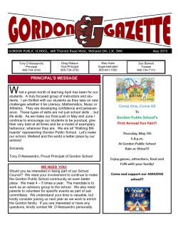 May 2015 - Gordon Public School - District School Board of Niagara