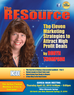 April 2015 - Greater Orlando REIA