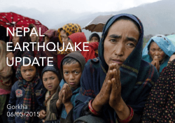 NEPAL EARTHQUAKE UPDATE