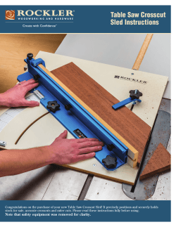 Table Saw Crosscut Sled Instructions