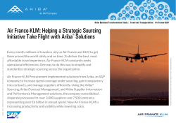Air France-KLM Helping a Strategic Sourcing Initiative