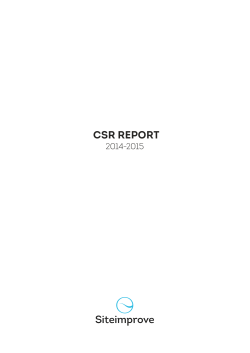 Siteimprove CSR Report 2014-2015