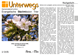 Gemeindebrief April/Mai 2015 - Evangelische Stadtmission Trier eV