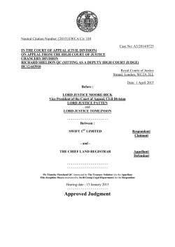 Swift v Land Registrar judgment