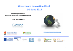 GovInn Week Final programme - Centre for the Study of Governance