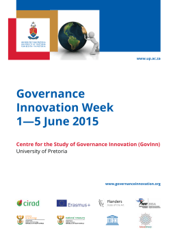 Governance Innovation Week 1â5 June 2015