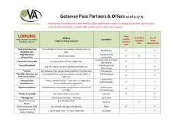 Getaway Pass Partners & Offers as of 4-27-15