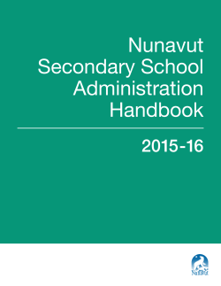 Nunavut Secondary School Administration Handbook
