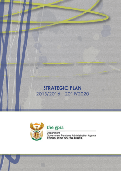 strategic plan 2015/2016 â 2019/2020 - The GPAA