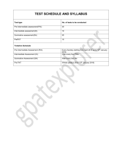 TEST SCHEDULE AND SYLLABUS