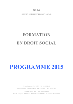 Programme - GPDS - Gestion du Personnel en Droit Social