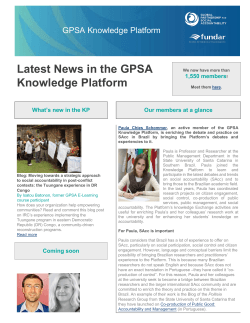Latest News in the GPSA Knowledge Platform
