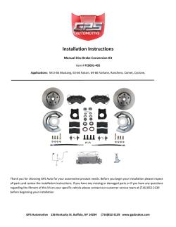 GPS Automotive Disc Brake Conversion Kit Installation Instructions
