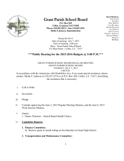 Agenda - Grant Parish Schools