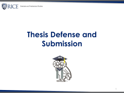 Thesis Defense and Submission